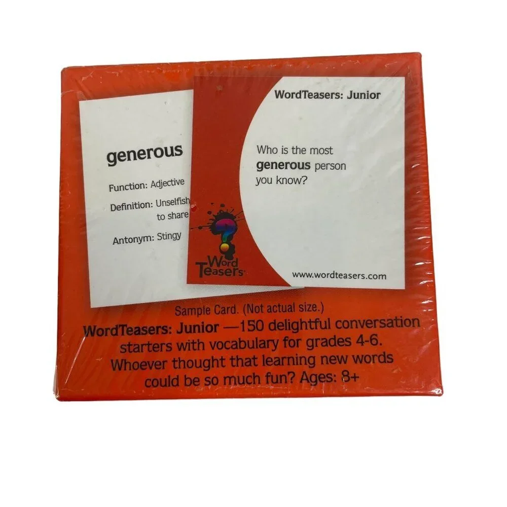 WordTeasers Junior Educational Card Conversation Starters Grades 4-6 Vocabulary